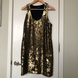 Robert Rodriguez Scoop Neck Sequin Cocktail Dress